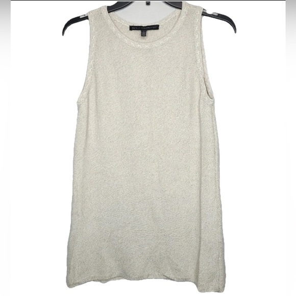 NWOT White House Black Market Metallic Oat Large Sparkle Sweater Tank Reg. $68 - Picture 1 of 9